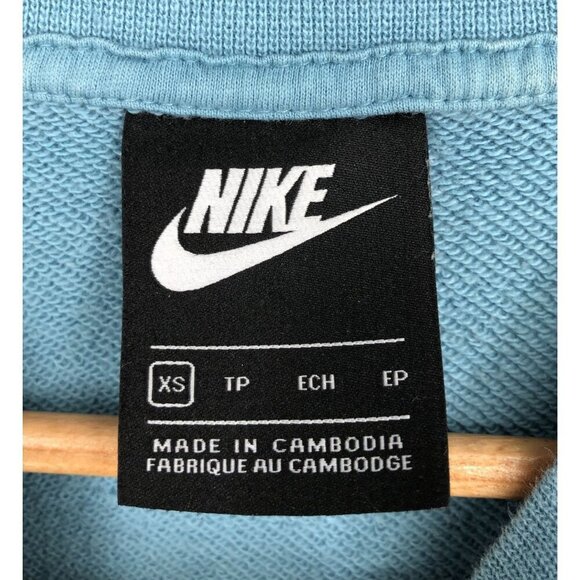 Nike Sportswear Women's Swoosh Crew Sweatshirt XS Cerulean Cropped Athleisure - Picture 3 of 6